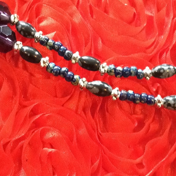 Handmade reversible Beaded quilt necklace - Picture 6 of 8